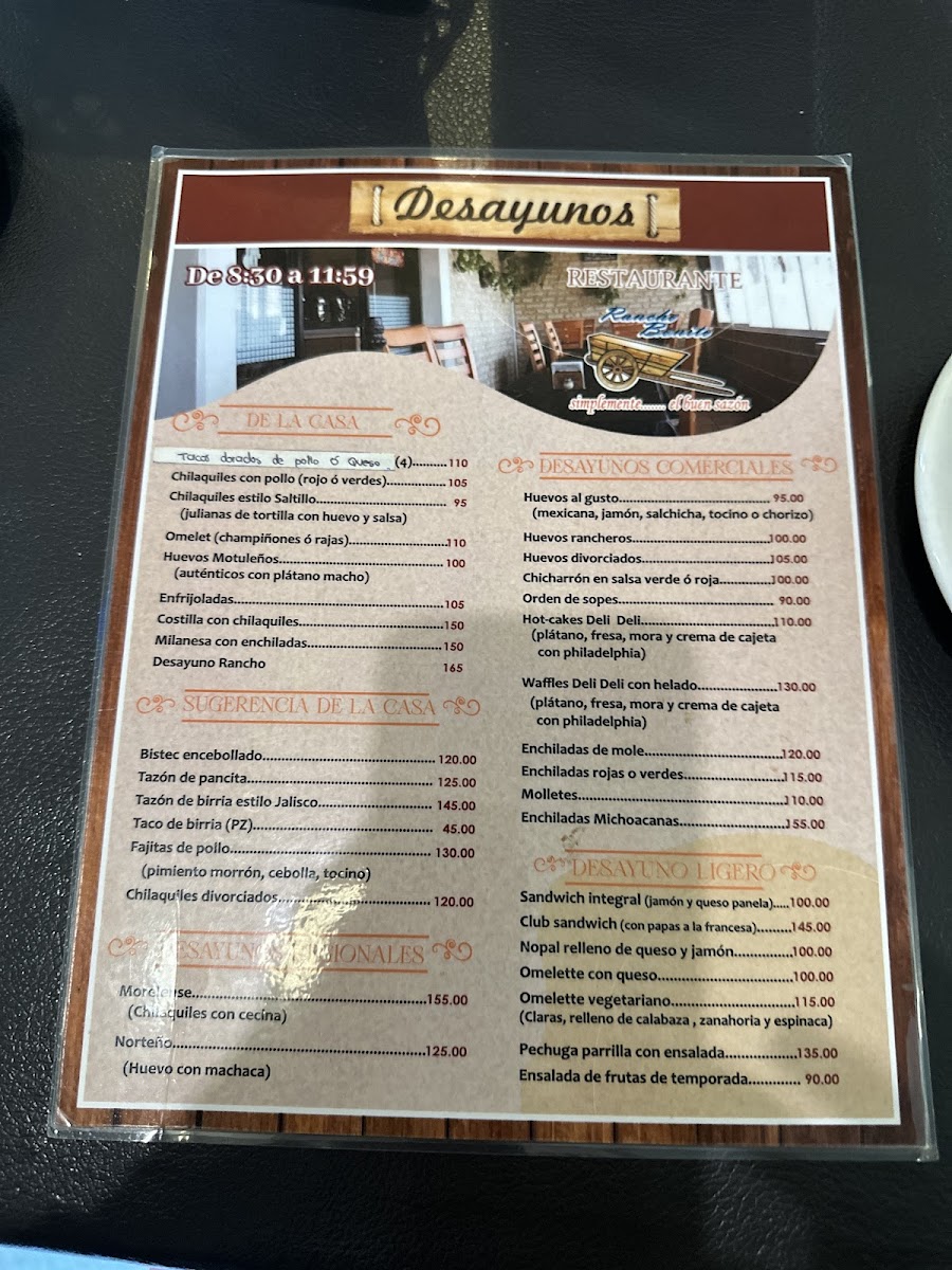 Restaurante Rancho Bonito (Entrada temporal por la campana ,paseos lago 2) Menu - Image 2