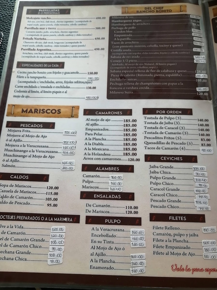 Restaurante Rancho Bonito (Entrada temporal por la campana ,paseos lago 2) Menu - Image 5